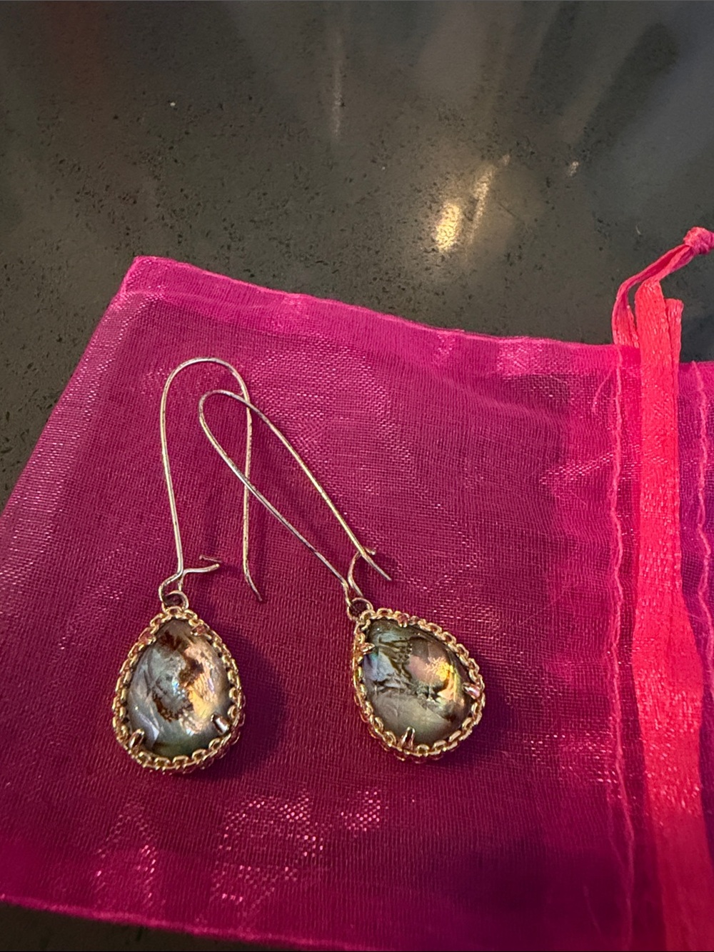Kendra Scott Gold-Trim Teardrop Abalone Earrings - Women Jewelry